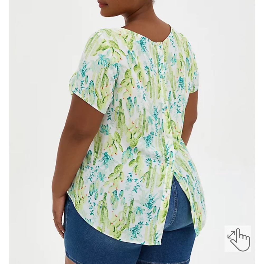 Cactus Print Abbey Blouse
